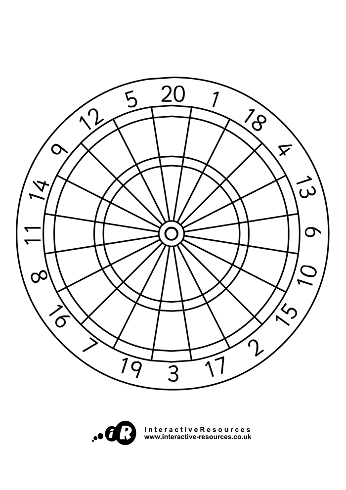  Maths Darts - One large dartboard template