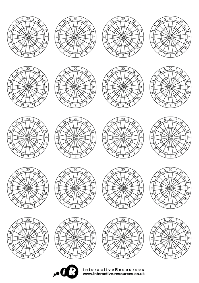  Maths Darts - Twenty dartboards template